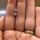 14K White Gold 1/2 Carat Total Weight Diamond Studs WJS SI3 H
