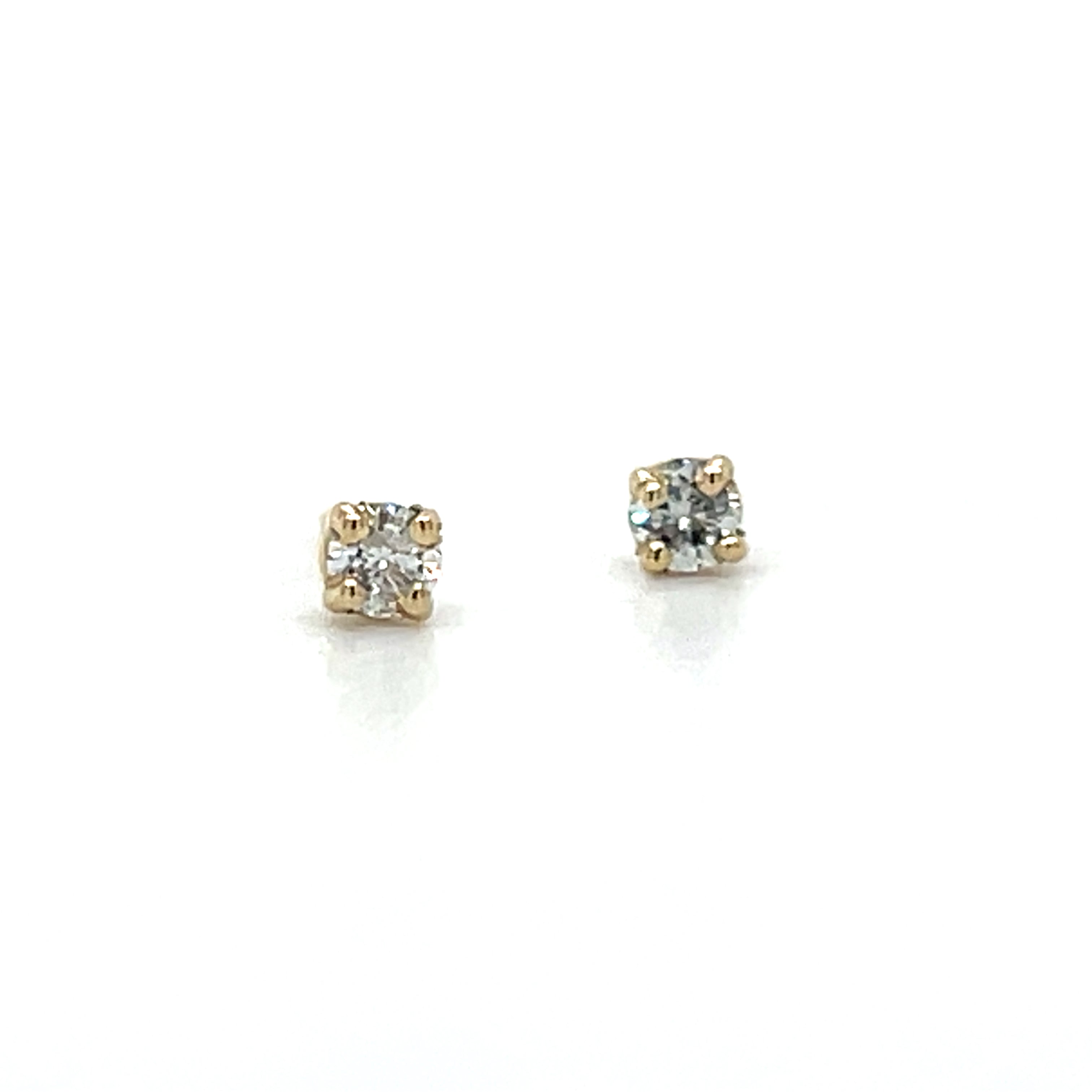 14K Yellow Gold 1/4 Carat Total Weight WJS Diamond Studs SI3 H