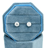 14K White Gold 0.97 Carat Total Weight Lab Grown Diamond 3 Prong Push Back Stud Earrings KJE7828-RD-1.00 #NC