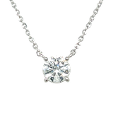 14K White Gold 1.01CT Color F, Clarity VS2 Round Lab Grown Diamond Solitaire Pendant KJN10721-1.00 #NC, {IGI 780636049]