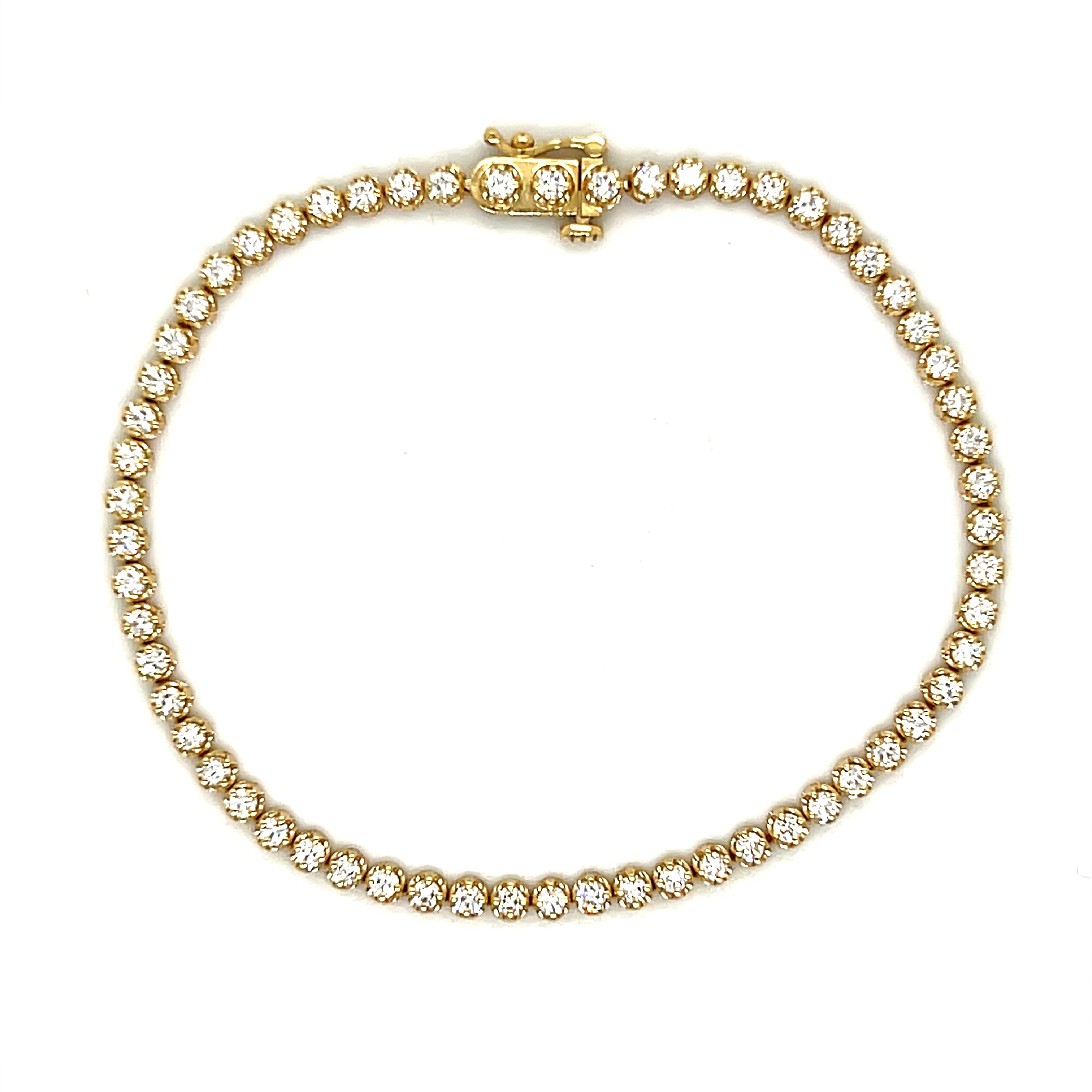 14K Yellow Gold 1.98 Carat Total Weight Lab Grown Diamond Tennis Bracelet KJB13412-2.00CT # NC