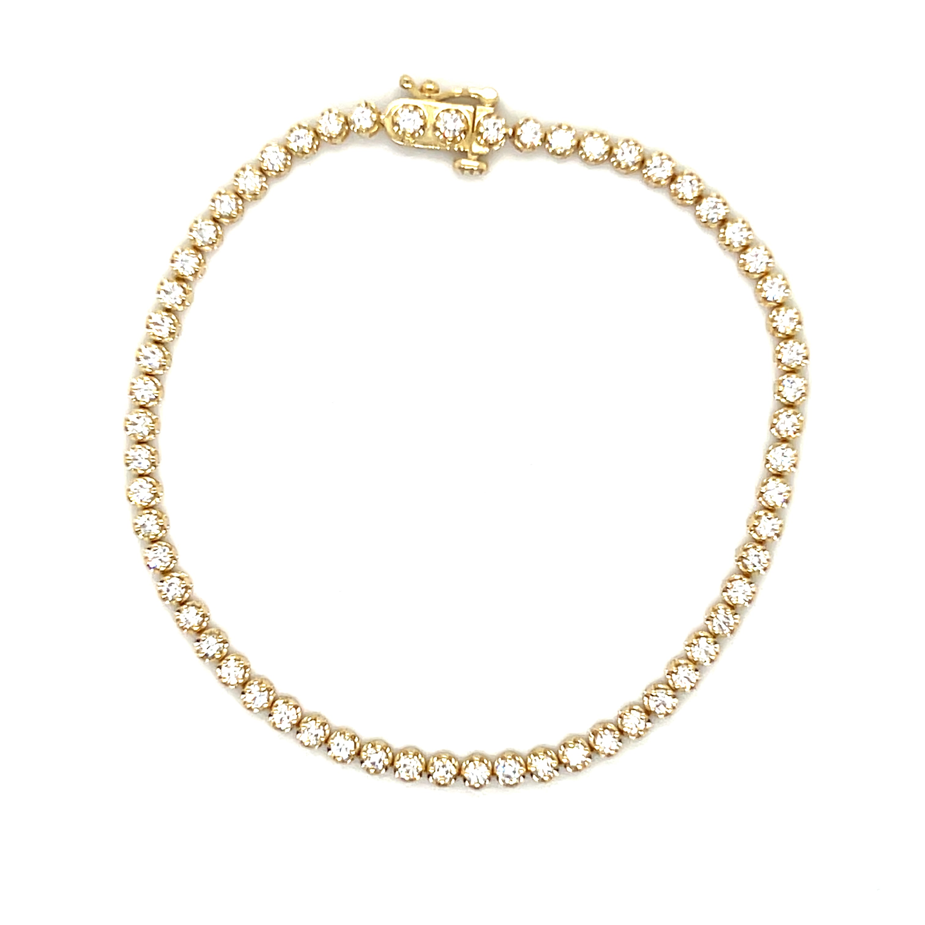 14K Yellow Gold 1.98 Carat Total Weight Lab Grown Diamond Tennis Bracelet KJB13412-2.00CT # NC