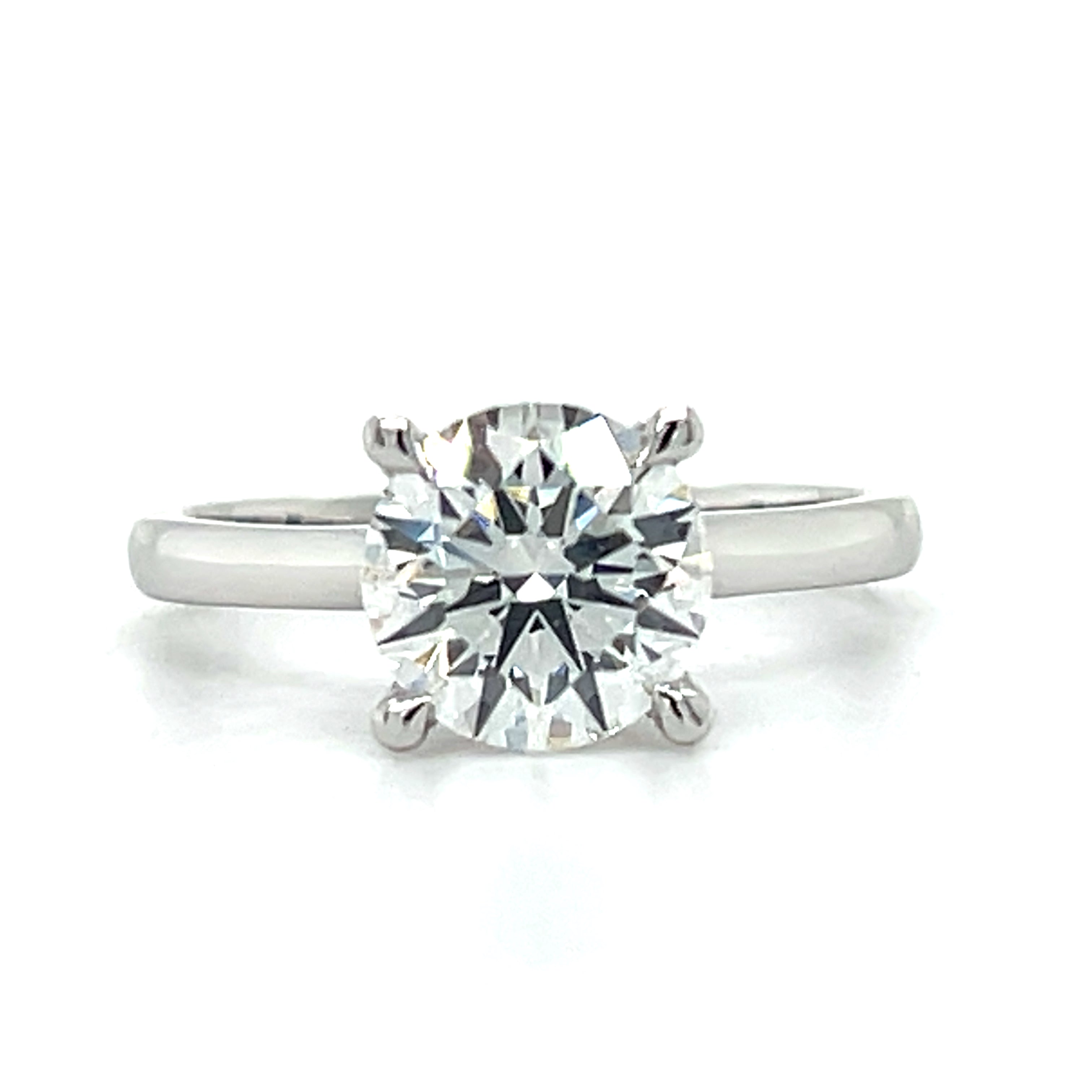 14K White Gold 2.23 Carat Total Weight (2.03CT Color E, Clarity VS1 Round Center) Lab Grown Diamond Hidden Halo Round Engagement Ring DVR073-RD-2.00 # NC, [IGI 781656075]