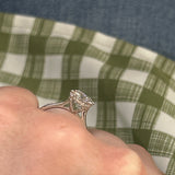 14K White Gold 2.23 Carat Total Weight (2.03CT Color E, Clarity VS1 Round Center) Lab Grown Diamond Hidden Halo Round Engagement Ring DVR073-RD-2.00 # NC, [IGI 781656075]