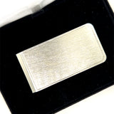 Men's White Gold Overlay Satin Finished Plain Money Clip