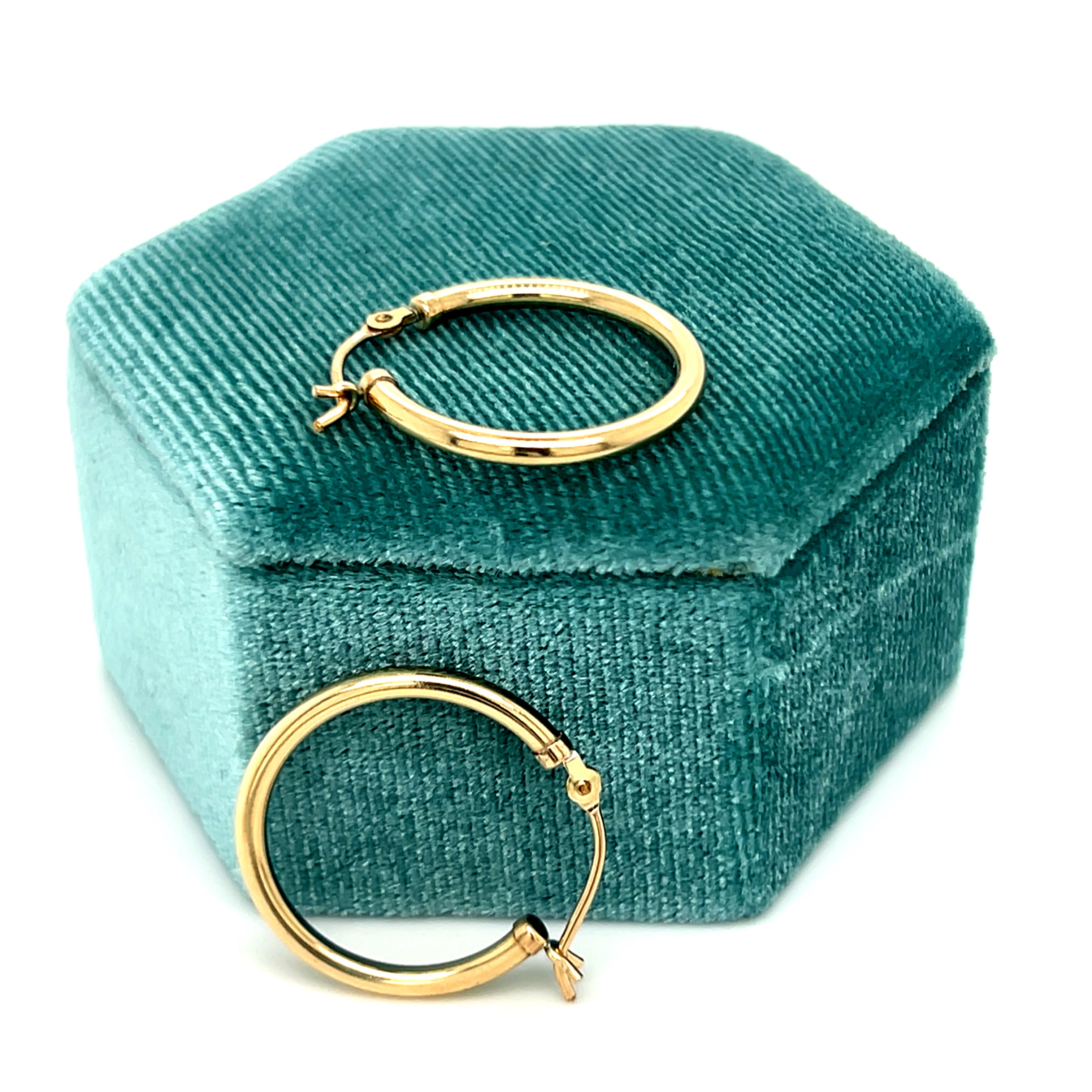 Gold Filled 1.5mm x 19mm Hoop Earrings