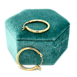 Gold Filled 1.5mm x 19mm Hoop Earrings