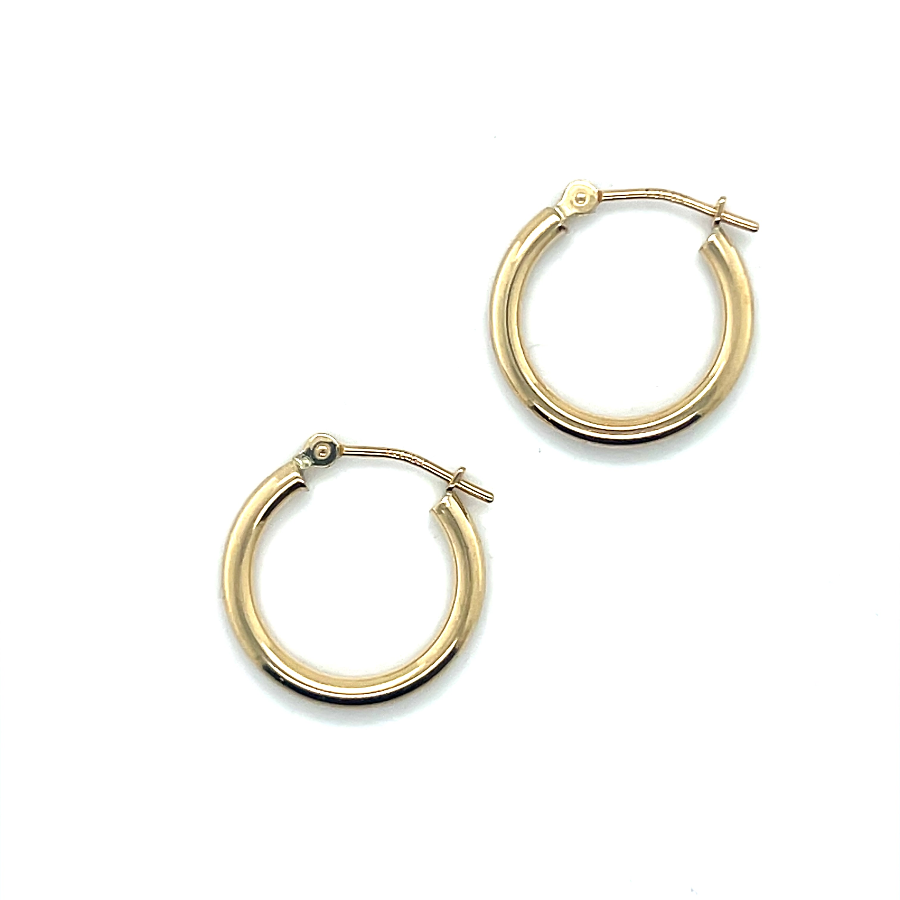 14K Yellow Gold 2mm/16mm Tubular Hoop Earrings