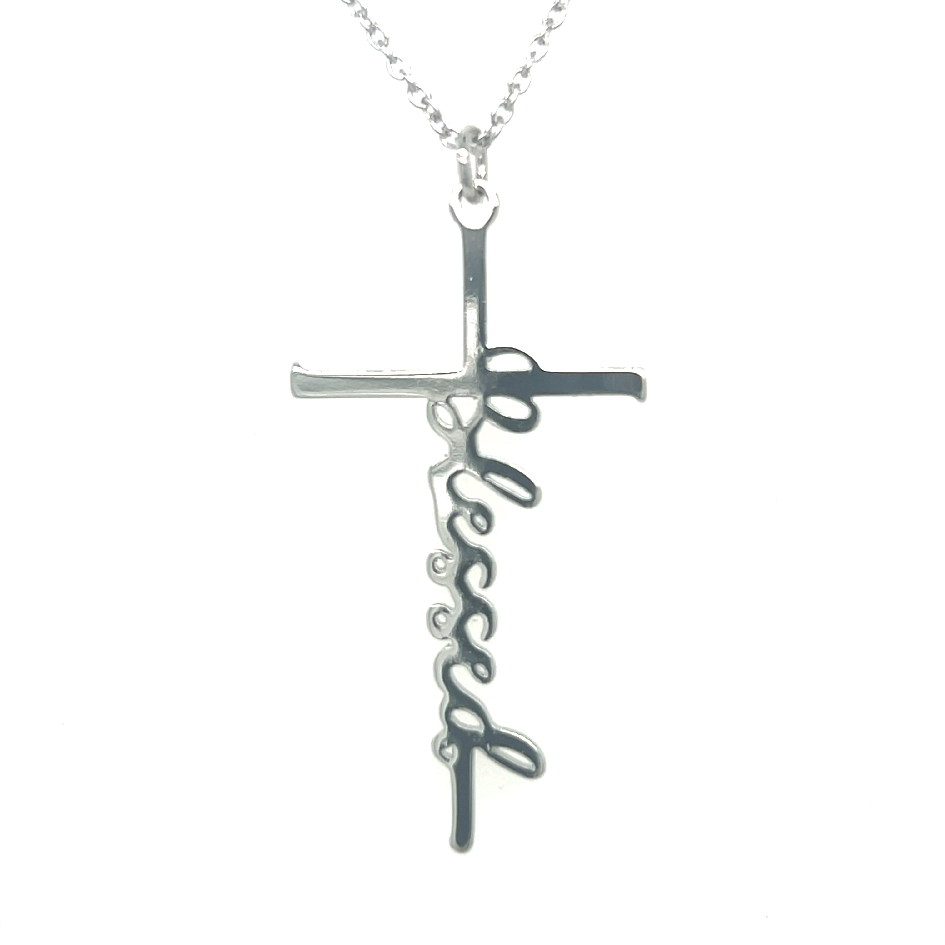 Sterling Silver Plated Blessed Cross Necklace