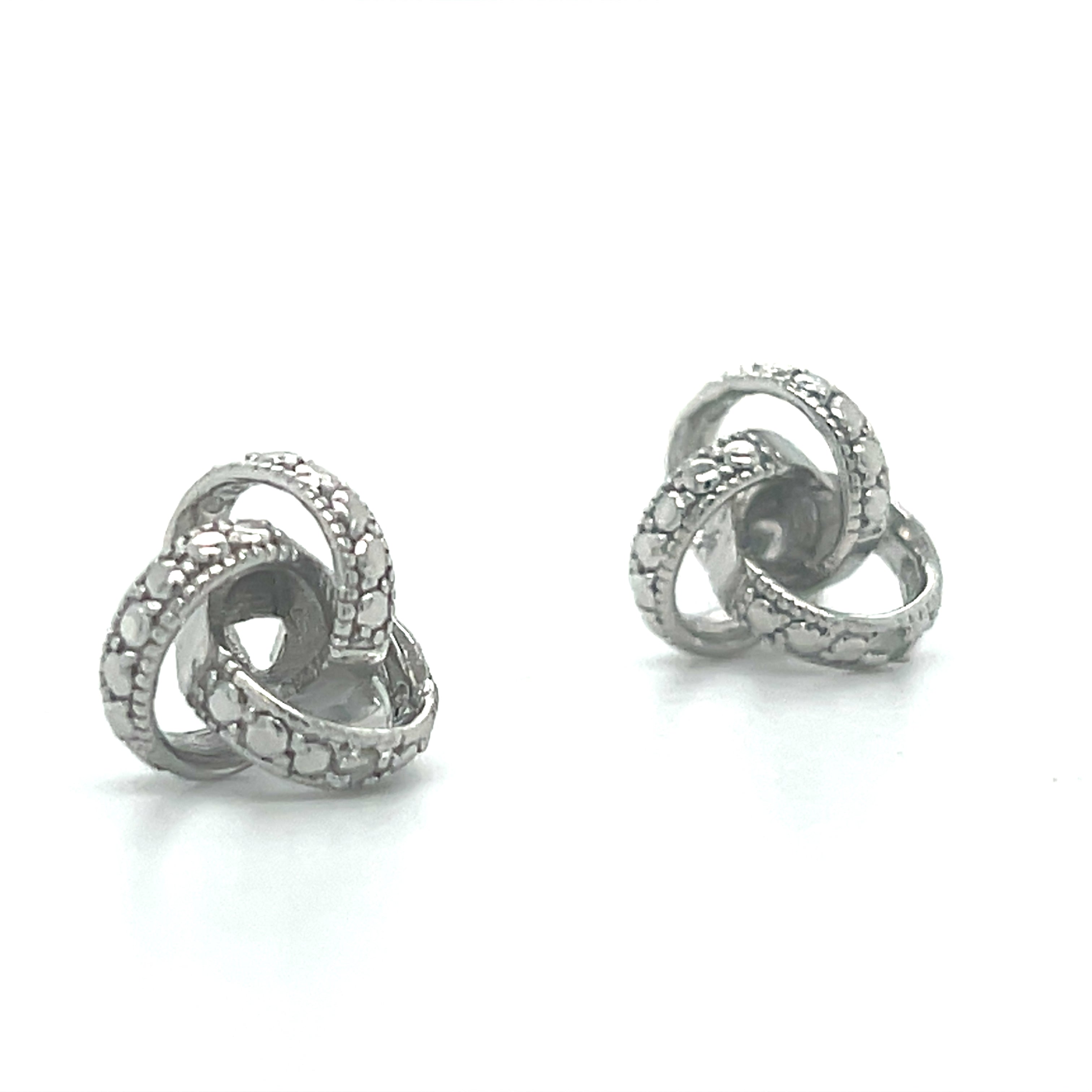 Sterling Silver Diamond Accent Love Knot Earrings