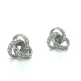 Sterling Silver Diamond Accent Love Knot Earrings