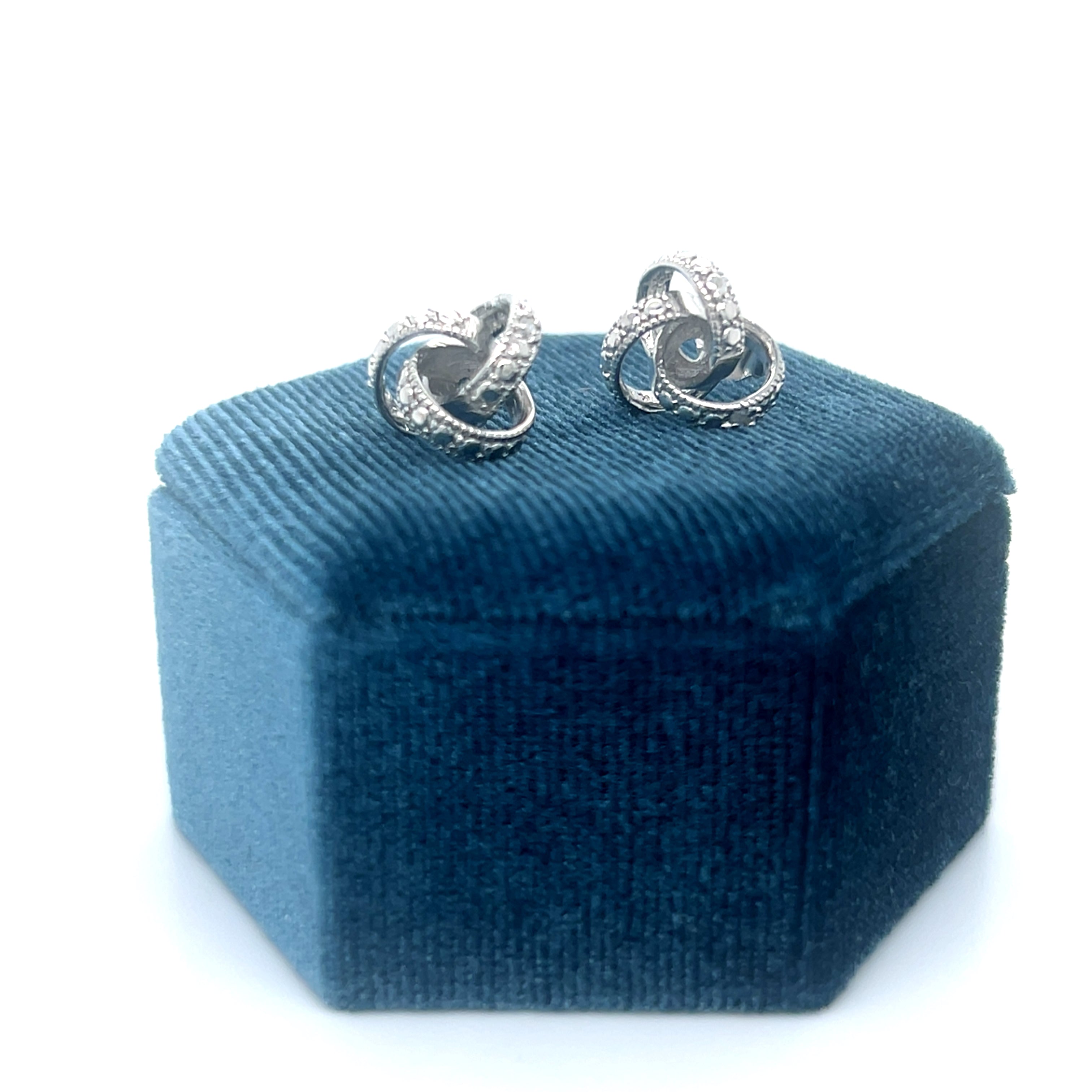 Sterling Silver Diamond Accent Love Knot Earrings