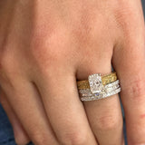 14K White Gold 0.48 Carat Total Weight (7) Baguette Diamond & 0.49 Carat Total Weight (26) Round Diamond Band Ring