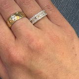 14K White Gold 0.48 Carat Total Weight (7) Baguette Diamond & 0.49 Carat Total Weight (26) Round Diamond Band Ring