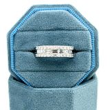 14K White Gold 0.48 Carat Total Weight (7) Baguette Diamond & 0.49 Carat Total Weight (26) Round Diamond Band Ring