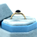 14K Yellow Gold 1.87CT (1) London Blue Topaz & 0.15 Carat Total Weight (14) Round Diamond Rings