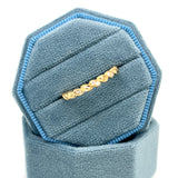 14K Yellow Gold 0.07 (10) Round Diamond Twisted Band Ring