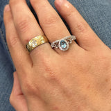 14K White Gold 0.59 Carat (1) Oval BT & 0.29 Carat Total Weight (39) Round Diamond Crown Ring