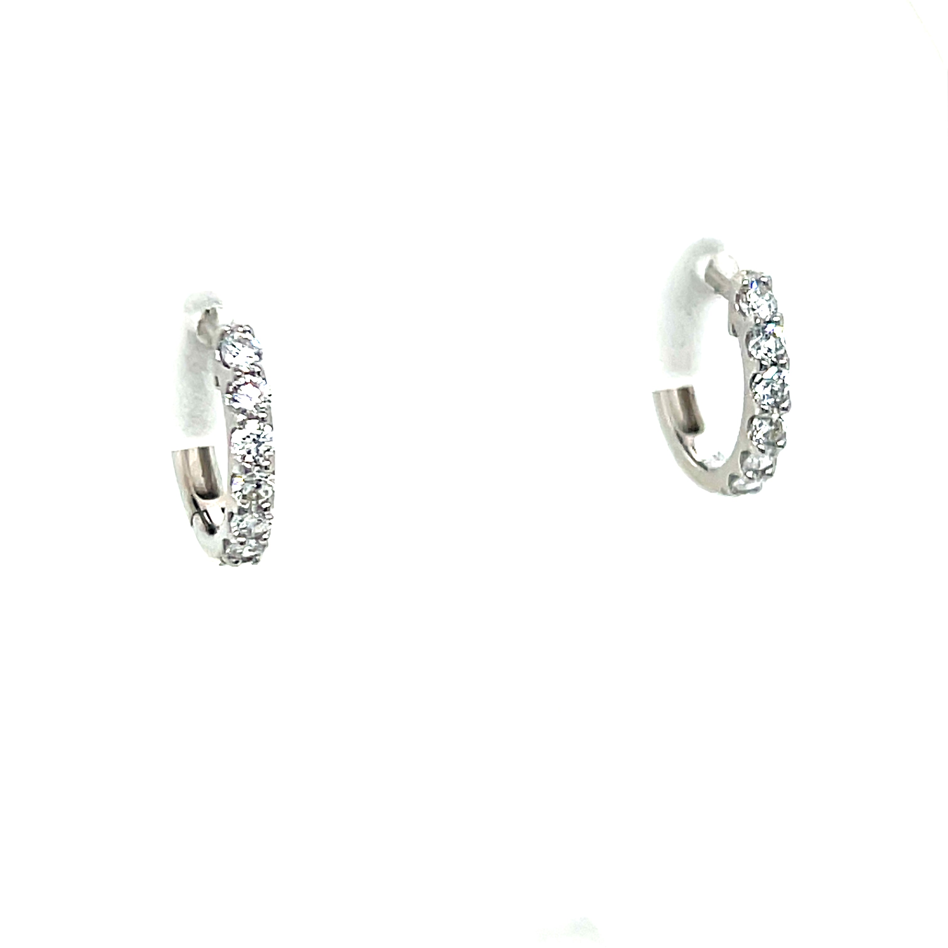 Sterling Silver 0.5CT Lab Grown Diamond Huggie Hoop Earrings