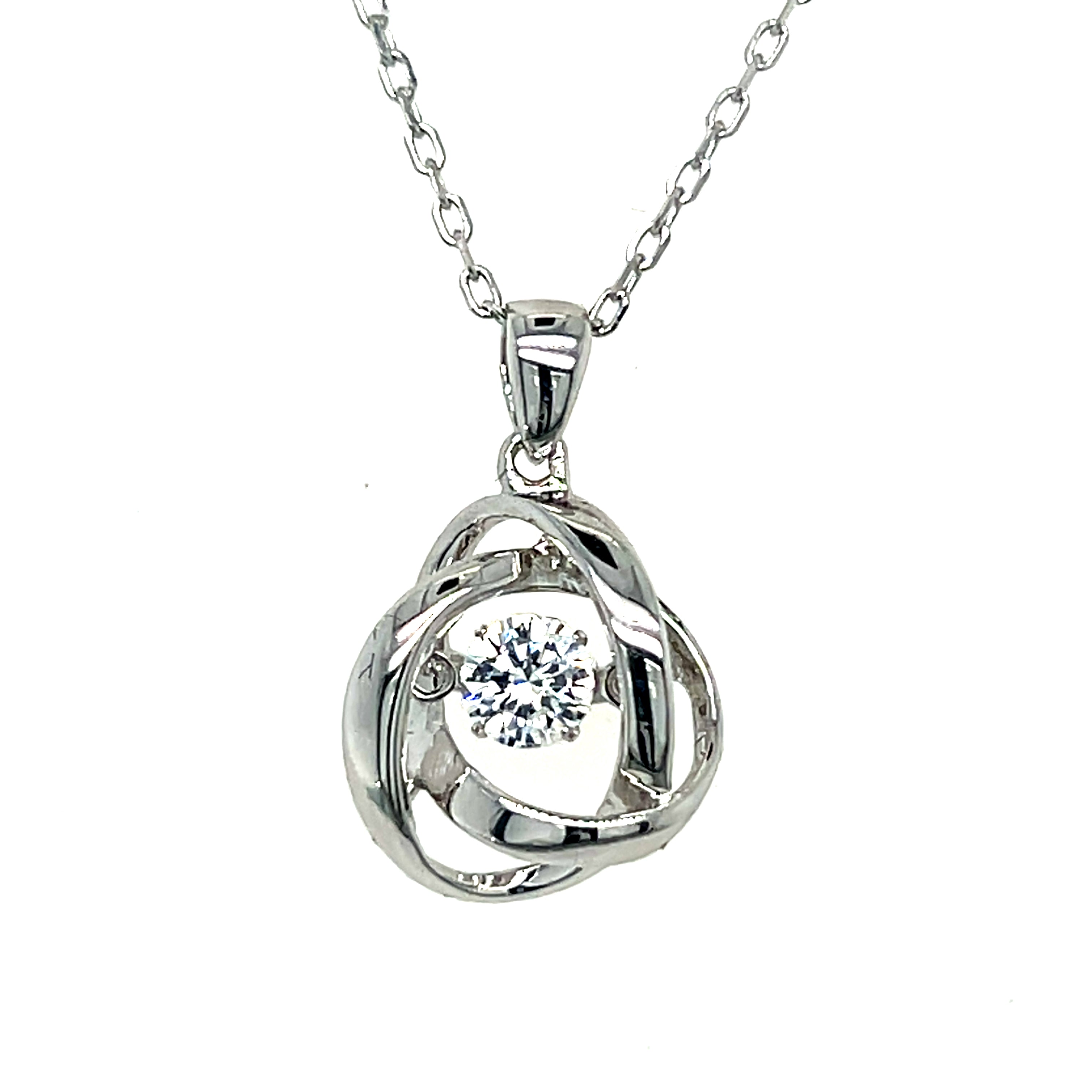 Sterling Silver Motion Cubic Zirconia Pendant