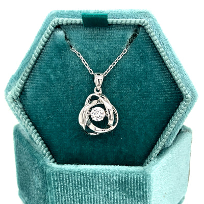 Sterling Silver Motion Cubic Zirconia Pendant