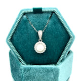 Sterling Silver Freshwater Pearl and Moissanite Pendant