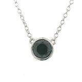 Sterling Silver 1CT Black Diamond Pendant