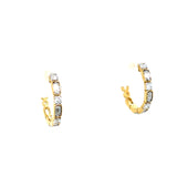Sterling Silver Gold Plated 0.28 Carat Total Weight Lab Grown Diamond Huggie Hoop Earrings
