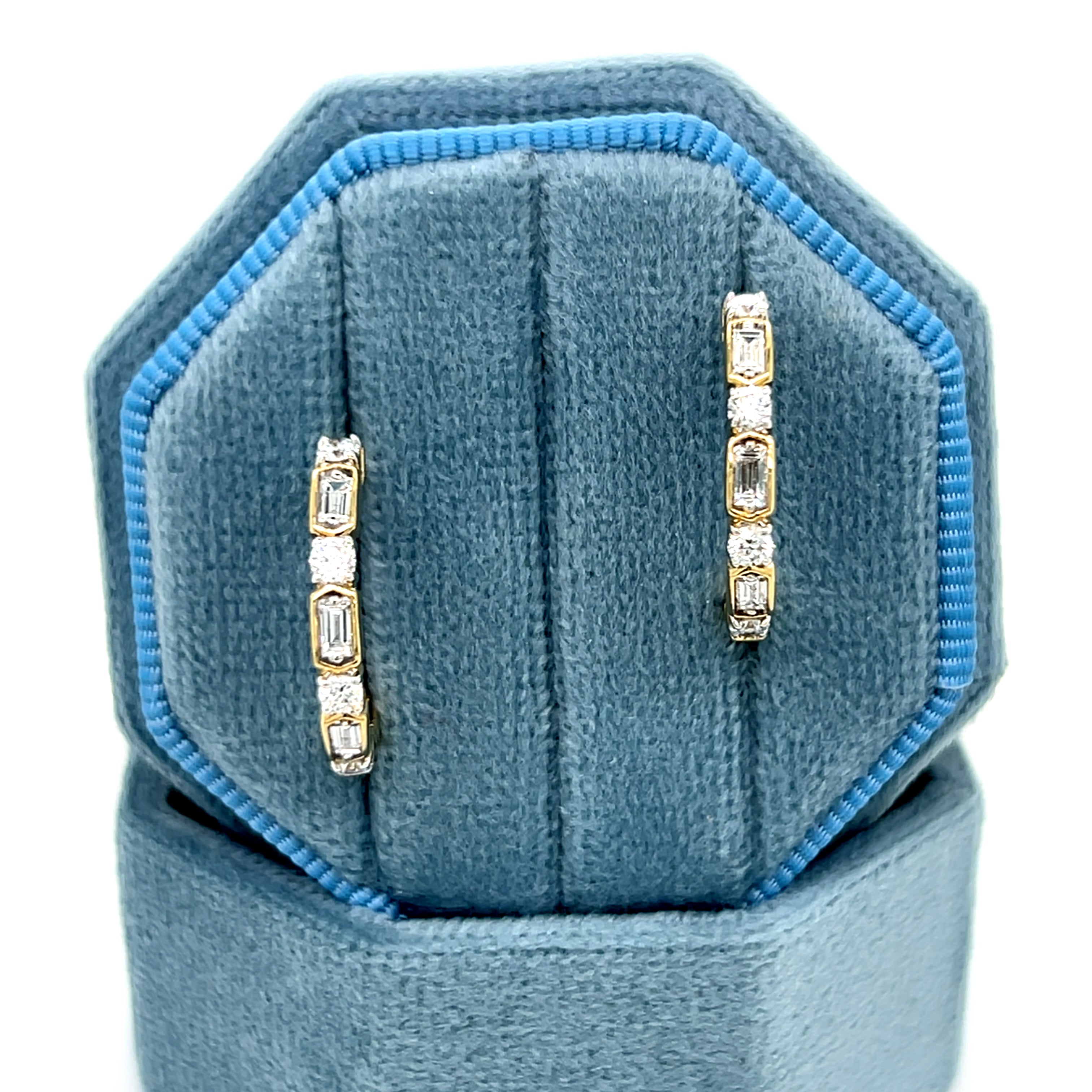 Sterling Silver Gold Plated 0.28 Carat Total Weight Lab Grown Diamond Huggie Hoop Earrings