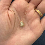 10K Yellow Gold Opal and 0.06 Carat Total Weight Diamond Pendant