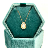 10K Yellow Gold Opal and 0.06 Carat Total Weight Diamond Pendant