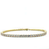 Sterling Silver Gold Plated Moissanite Tennis Bracelet 7"