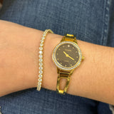Sterling Silver Gold Plated Moissanite Tennis Bracelet 7"