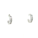 Sterling Silver 0.36 Carat Total Weight Moissanite Huggie Hoop Earrings