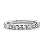 14K White Gold 0.5 Carat Total Weight Classic Diamond Band in U-Prong Setting