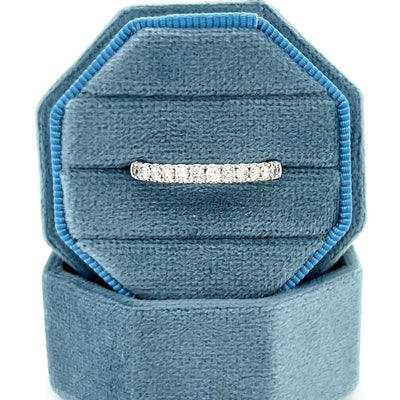 14K White Gold 0.5 Carat Total Weight Classic Diamond Band in U-Prong Setting