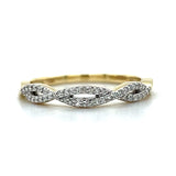 10K Yellow Gold 0.12 Carat Total Weight Twisted Diamond Band