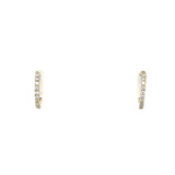 14K Yellow Gold 0.10 Carat Total Weight Round Diamond Huggies Hoop Earrings - 11x1.3mm