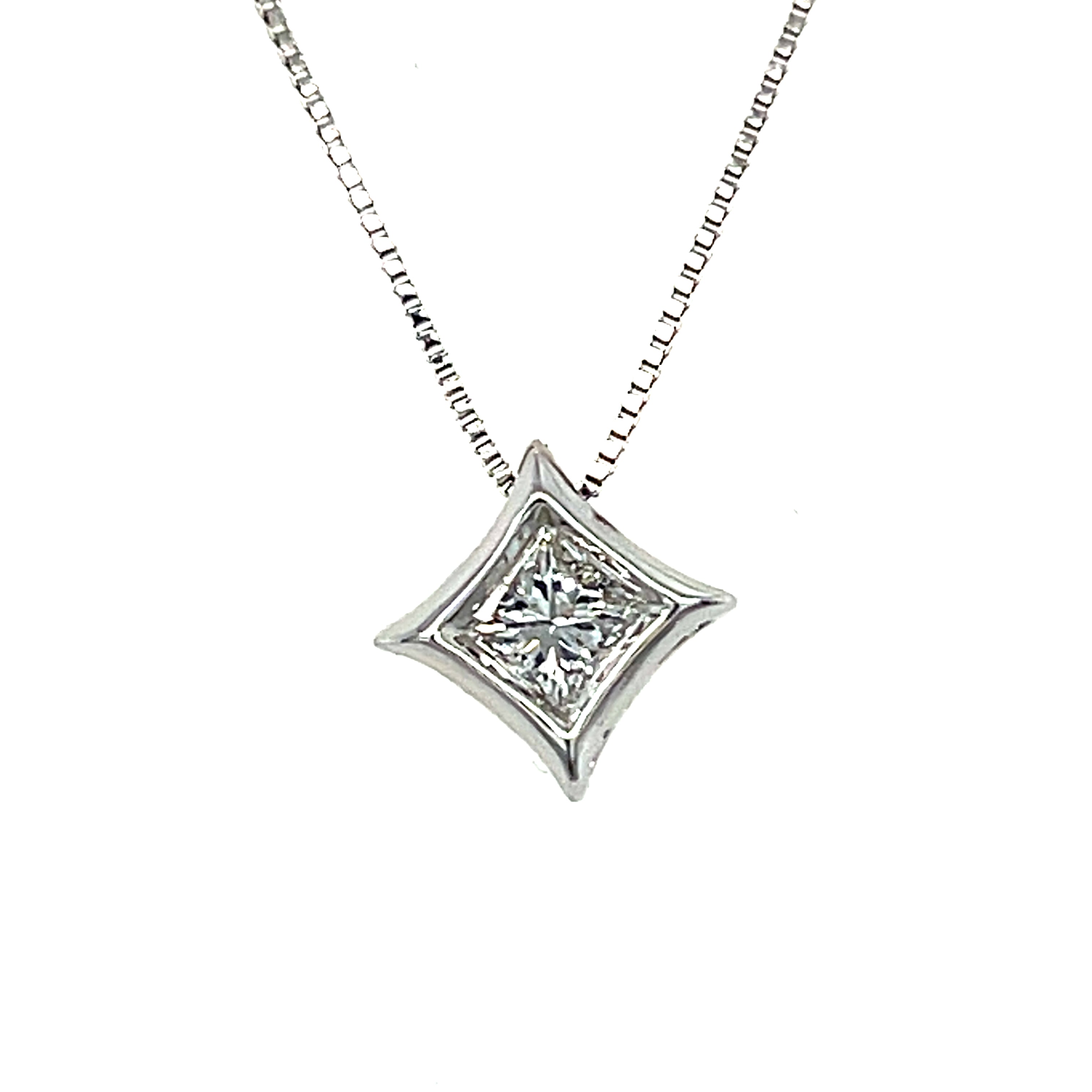 14K White Gold 0.25CT Diamond Starra Fashion Necklace