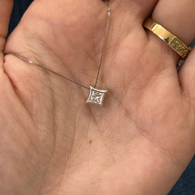 14K White Gold 0.25CT Diamond Starra Fashion Necklace