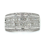 14K White Gold Princess Cut and Round Diamond Anniversary or Fashion Ring