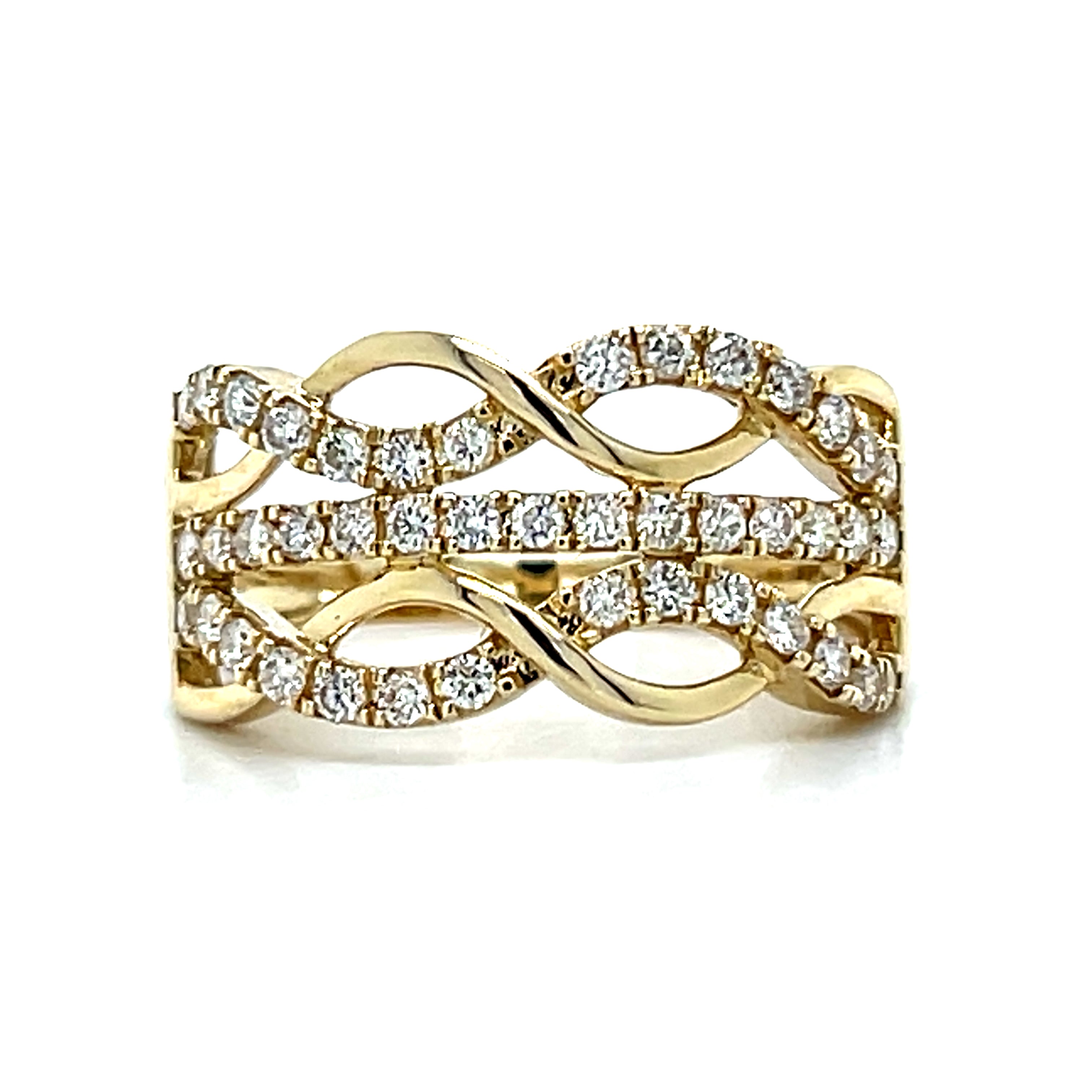 10K Yellow Gold 1/2 Carat Diamond Twist Anniversary/Fashion Band