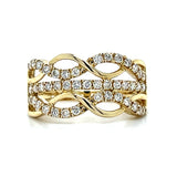10K Yellow Gold 1/2 Carat Diamond Twist Anniversary/Fashion Band