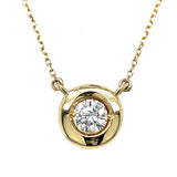 14K Yellow Gold 0.39CT Solitaire Diamond Necklace