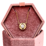 14K Yellow Gold 0.39CT Solitaire Diamond Necklace