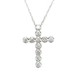 10K White Gold 0.25 Carat Total Weight Diamond Cross Pendant