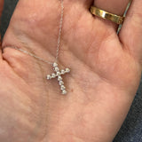 10K White Gold 0.25 Carat Total Weight Diamond Cross Pendant