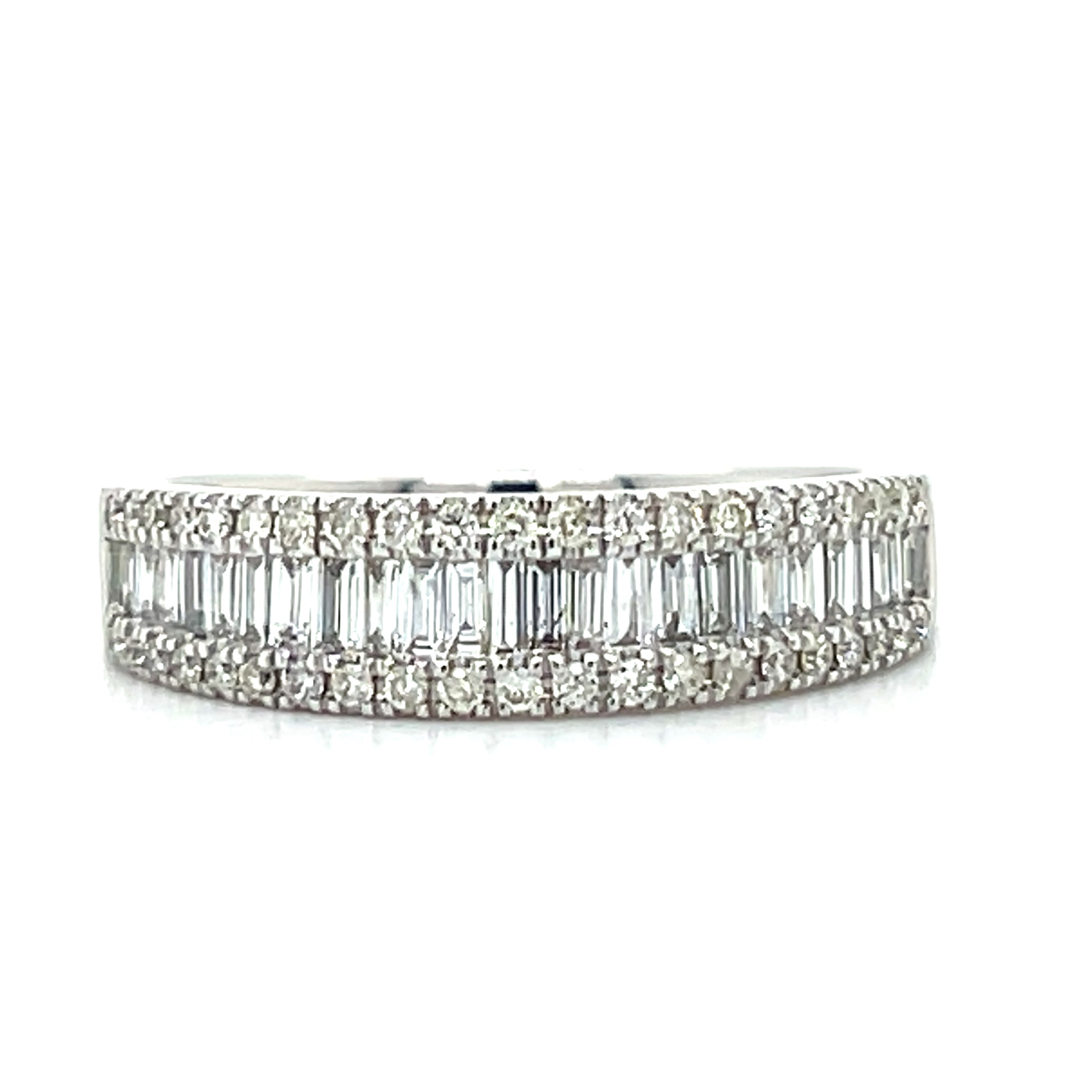 14K White Gold 0.65 Carat Total Weight Diamond Band Ring