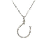 Sterling Silver 1/10 Carat Total Weight Diamond ~10x10mm Horseshoe Pendant