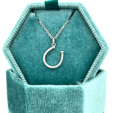 Sterling Silver 1/10 Carat Total Weight Diamond ~10x10mm Horseshoe Pendant